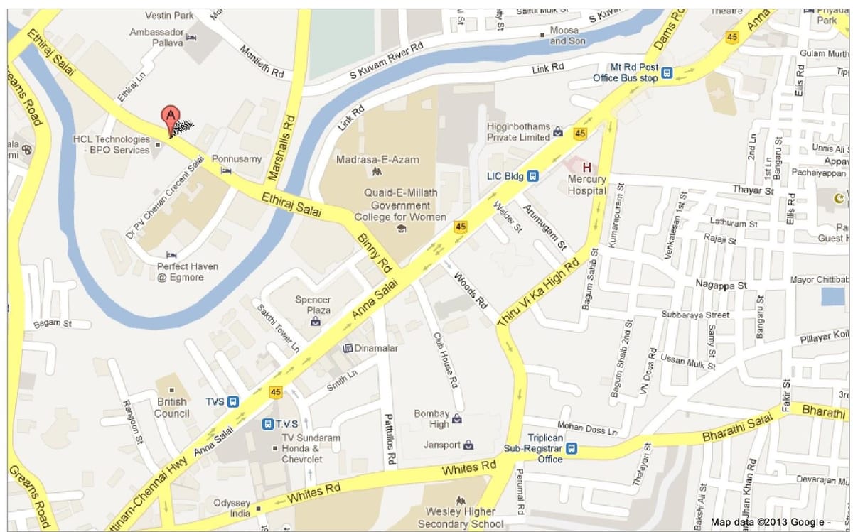 ანა Salai Chennai რუკა
