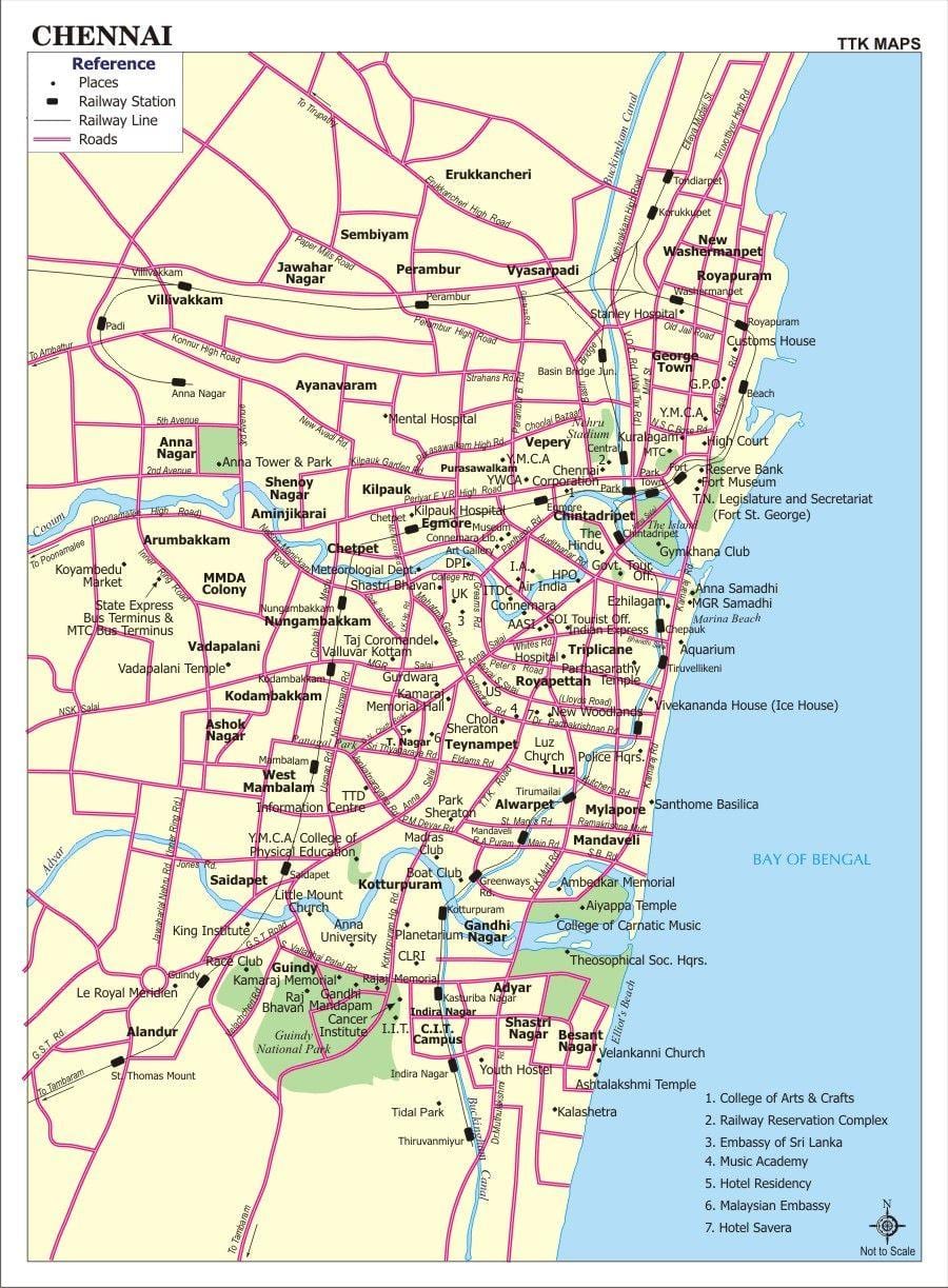 Chennai სამხრეთ რუკა