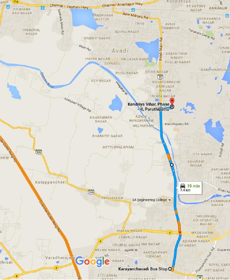 Chennai Avadi რუკა