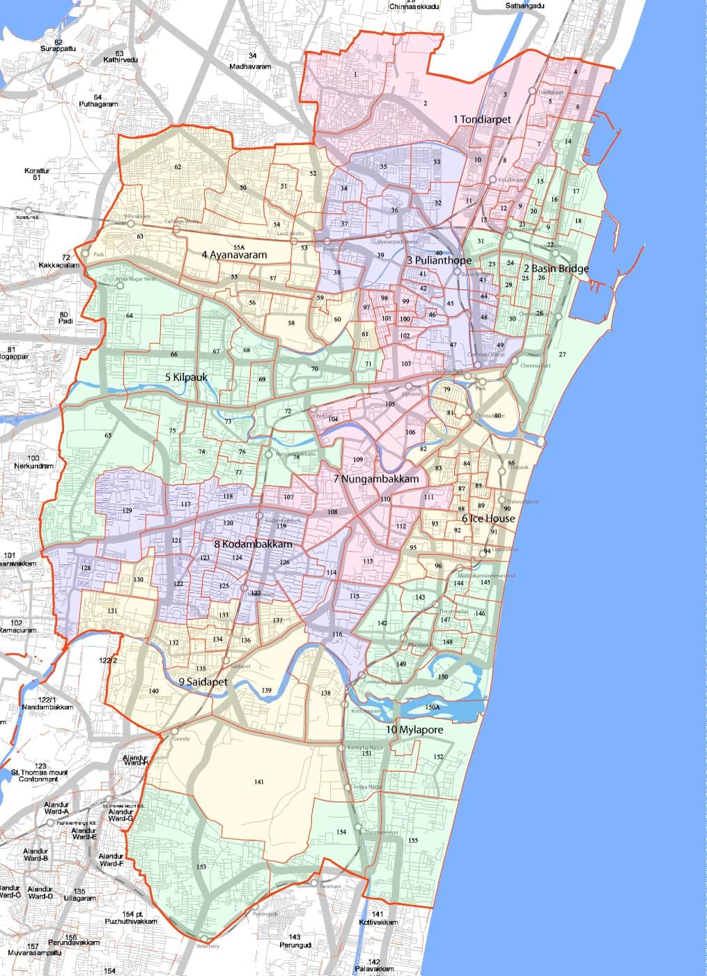 უფრო მეტი Chennai კორპორაცია რუკა