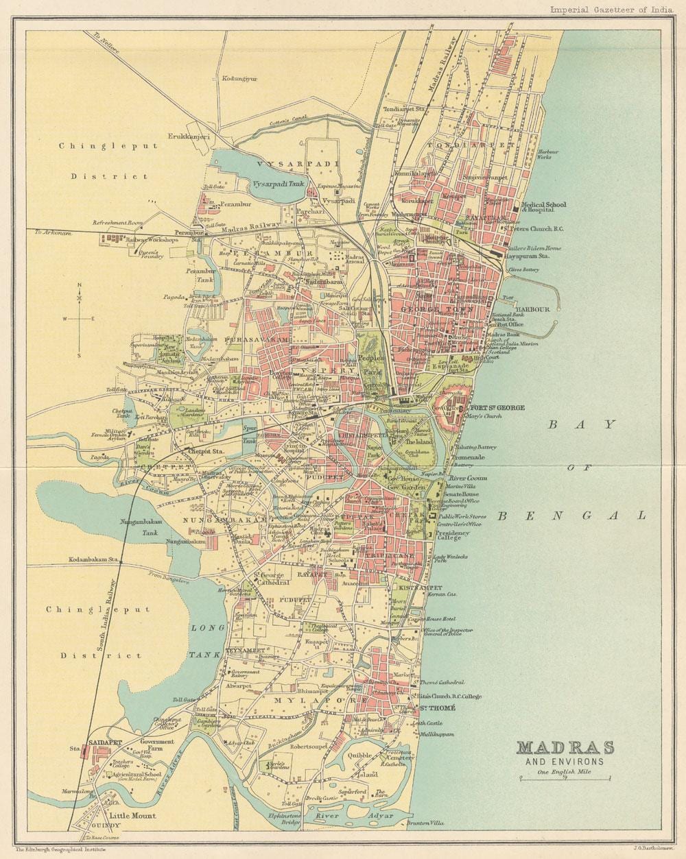 ძველი რუკა Chennai