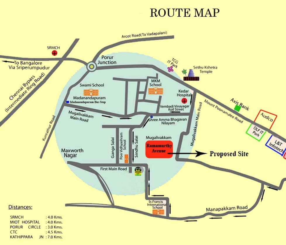 Porur Chennai რუკა