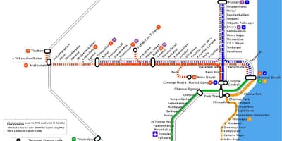 Chennai საგარეუბნო რკინიგზის რუკა