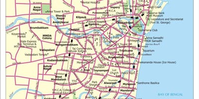 Chennai ქალაქის ქუჩები რუკა
