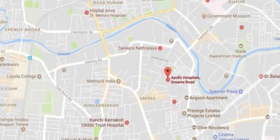 Apollo საავადმყოფოში Chennai Greams საგზაო რუკა